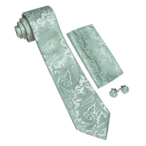 Stropdas groen paisley